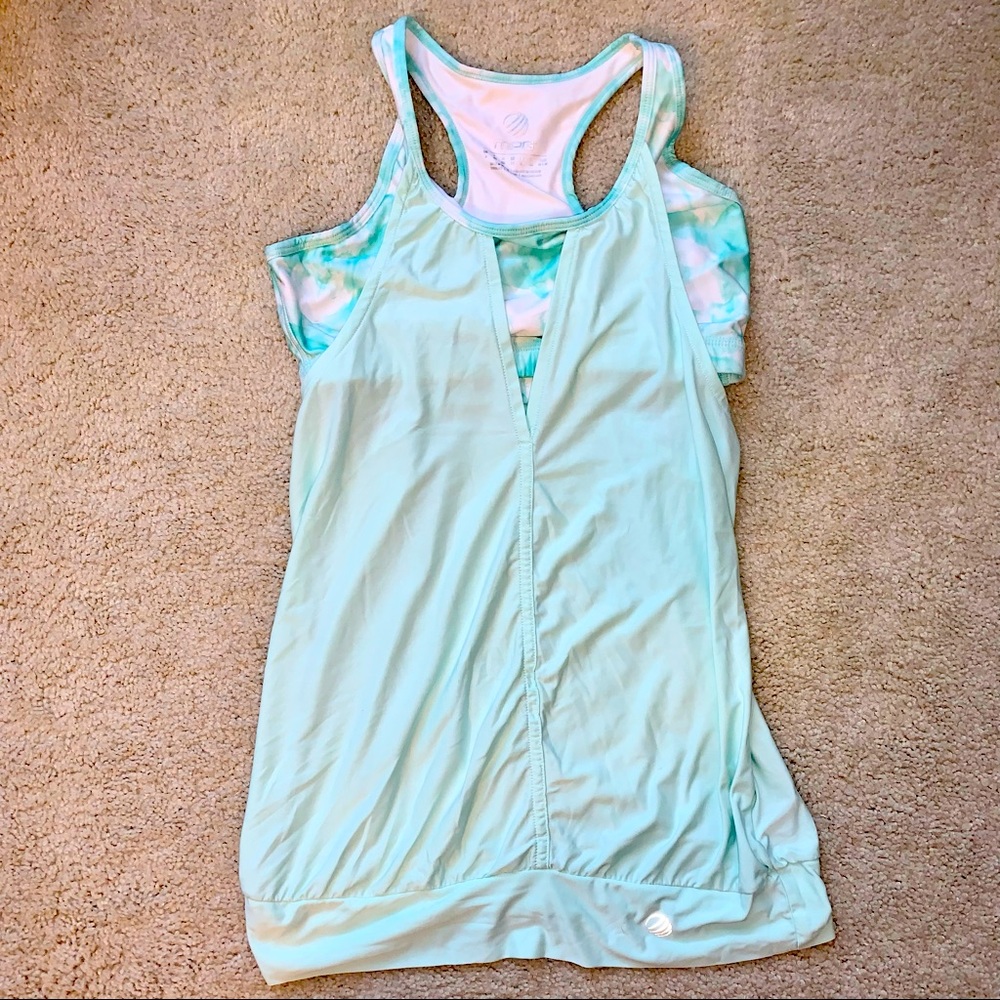 MPG Size Medium - Workout Top with Built in Bra - Robin’s Egg Blue